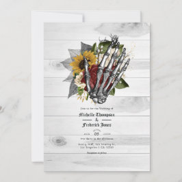 Convites Casamento Floral Gótico Rústico de Outono