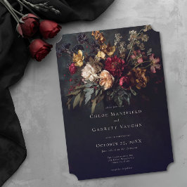 Convites Casamento Floral Gótico Sombrio Romântico