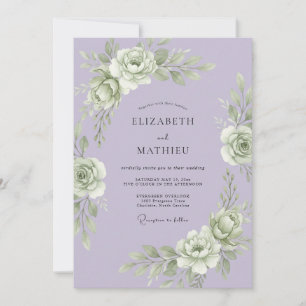 Convites Casamento Floral Gracioso de Lavanda