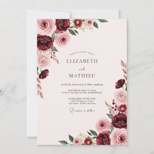 Convites Casamento Floral Grande Borgonha