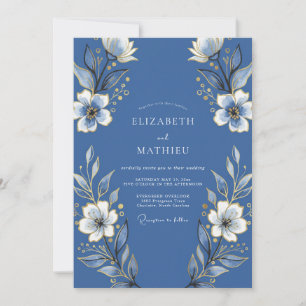 Convites Casamento Floral Indigo em Flor