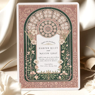Convites Casamento Floral Intrate Art Nouveau