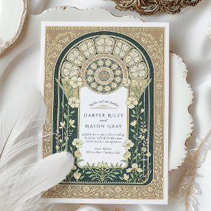 Convites Casamento Floral Intrate Art Nouveau