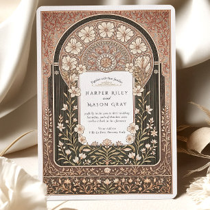 Convites Casamento Floral Intrate Art Nouveau