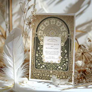 Convites Casamento Floral Intrincado Art Nouveau