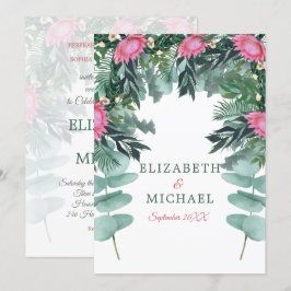 Convites Casamento Floral Judaico Chuppah Eucalyptus Protea