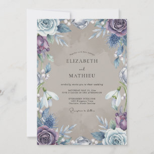 Convites Casamento Floral Lavanda Azul