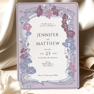 Convites Casamento Floral Lavanda Crepúsculo Mauve