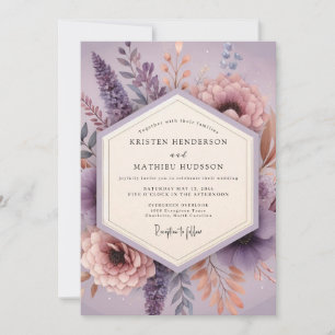 Convites Casamento Floral Lavanda Poética