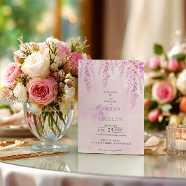 Convites Casamento Floral Lavanda Soft Elegante