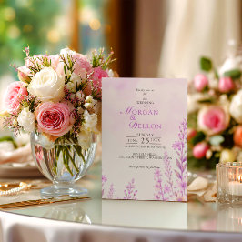 Convites Casamento Floral Lavanda Soft Elegante