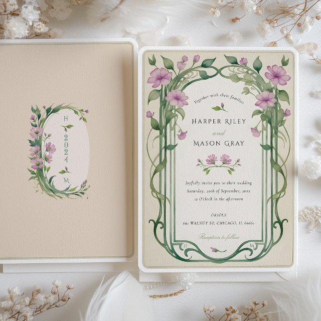 Convites Casamento Floral Lilac Elegance (Criador carregado)