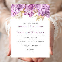 Casamento Floral Lilás Romântico Dourado