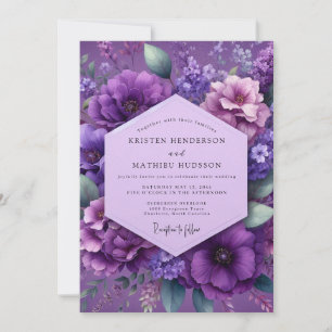 Convites Casamento Floral Luxuoso de Ámbar