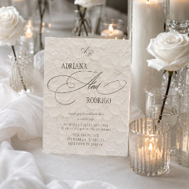 Convites Casamento Floral Luxuoso Monograma