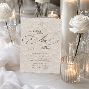 Convites Casamento Floral Luxuoso Monograma