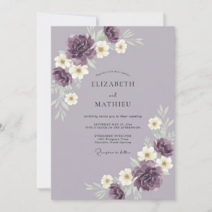 Convites Casamento Floral Magnífico de Lavanda