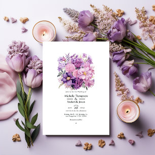 Convites Casamento Floral Malva
