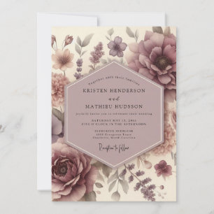 Convites Casamento Floral Malva
