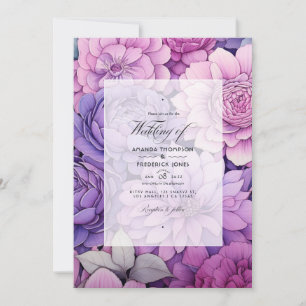 Convites Casamento Floral Malva