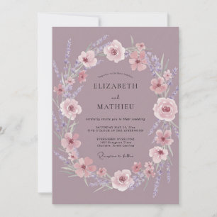 Convites Casamento Floral Malva