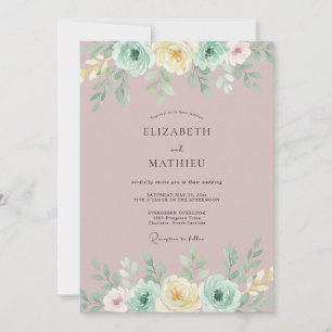 Convites Casamento Floral Malva na Primavera