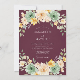 Convites Casamento Floral Malva Temperamental