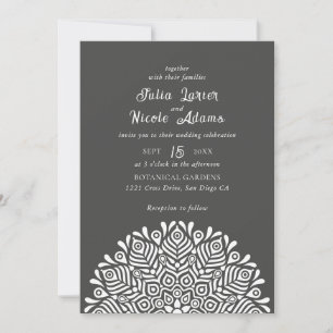 Convites Casamento Floral Mandala Étnico Boho Colorido Mode