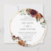 Casamento Floral Marrom Laranja Marfim Dourado
