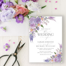 Casamento Floral Mauve Script da Lavanda Lilac Mod