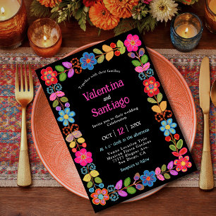 Convites Casamento floral mexicano moderno