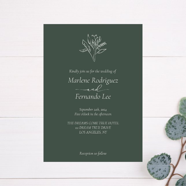 Convites Casamento Floral Minimalista (Criador carregado)