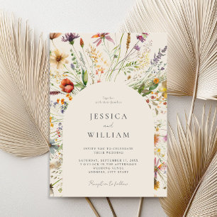 Convites Casamento Floral Minimalista Boho Wildflower