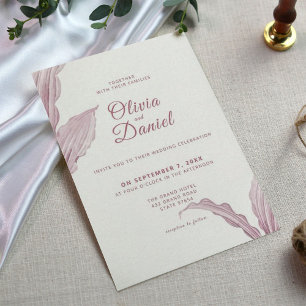Convites Casamento Floral Minimalista de Lavanda Elegante D