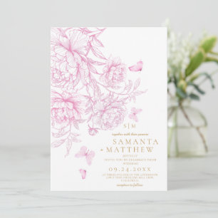 Convites Casamento Floral Minimalista Moderno