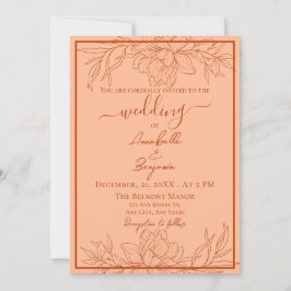 Convites Casamento Floral Mínimo Moderno e Rust