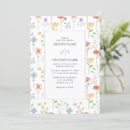 Convites Casamento Floral Moderno Boho Chic Wildflower