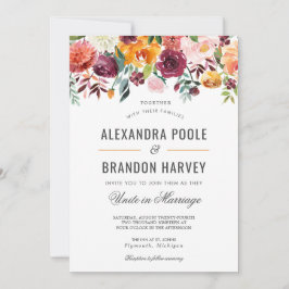 Convites Casamento Floral Moderno Botânico Tuscan