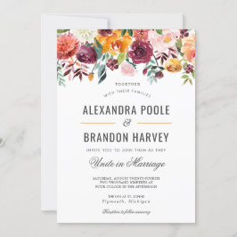 Convites Casamento Floral Moderno Botânico Tuscan