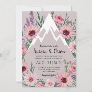 Convites casamento floral moderno da montanha de aquarelas