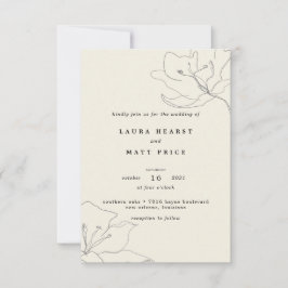 Convites Casamento Floral Moderno Delicado Soft Eggshell