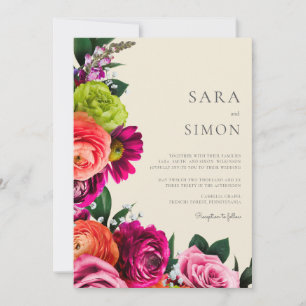 Convites Casamento floral moderno elegante