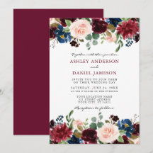 Casamento Floral Moderno Elegante Burgundy