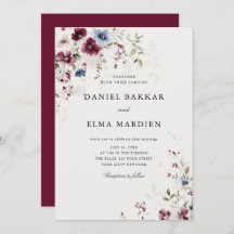 Casamento Floral Moderno Elegante Burgundy