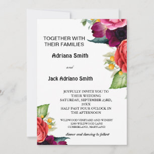 Convites Casamento Floral Moderno Luxurioso