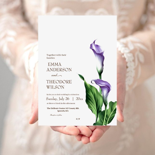 Convites Casamento Floral Moderno Minimalista (Criador carregado)