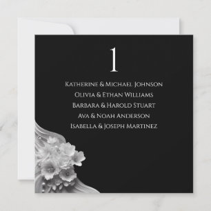Convites Casamento Floral Moderno Preto e Branco