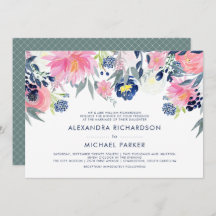 Casamento Floral Moderno, Rosa Espelho e Marinho