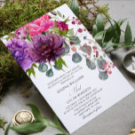 Convites Casamento Floral Monocromático Elegante<br><div class="desc">O Elegante Monocromo Watercolor Floral Wedding Invices apresenta um buquê de flor a na moda de cor d'água em rosa,  roxo e burgundy com verde. Personalizado editando o texto nas caixas de texto fornecidas. Elaborado por ©Evco Studio www.zazzle.com/store/evcostudio</div>