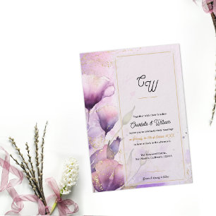 Convites Casamento Floral Monograma Luxo em Vellum Falso